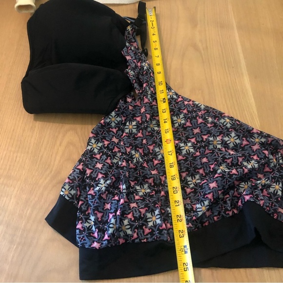 Cacique Swim|Tank bikini swimwear in colorful blue tropical floral print•PLUS - Picture 8 of 9